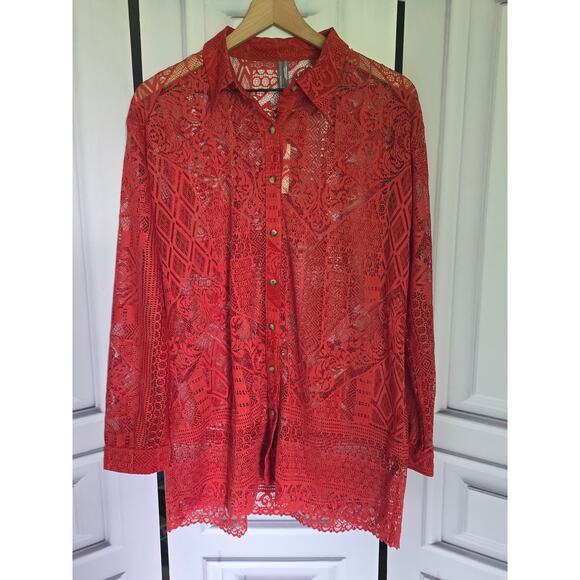 Anthropologie Lace Button-Down - New Size Small - Picture 6 of 6